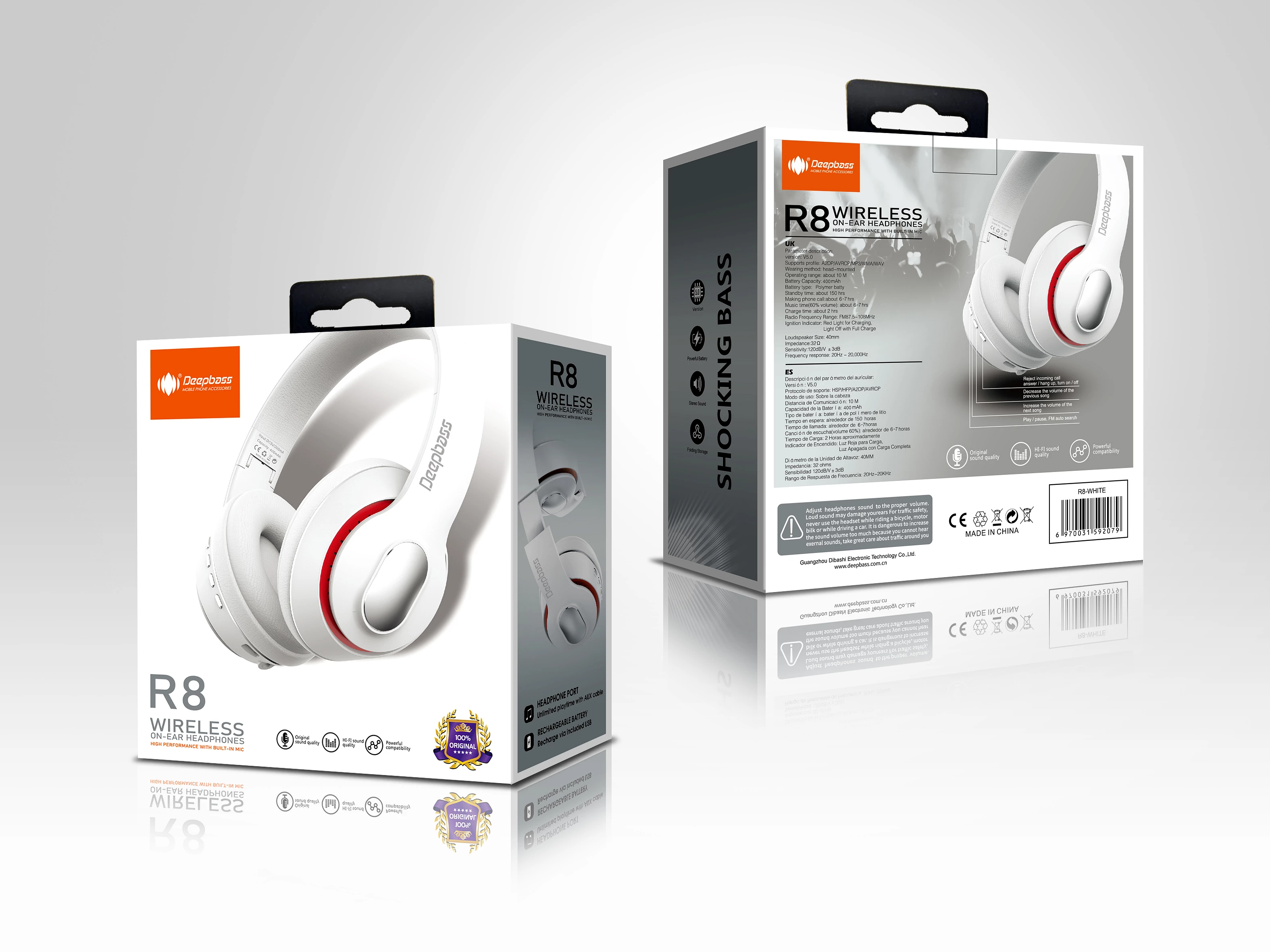 Auriculares Diadema inalámbricos Deepbass R8 - 5 Colores