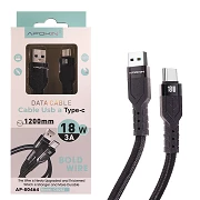 Braided Cable USB to Type-C PD 3.0 1.2 Meter 18W 3A Black