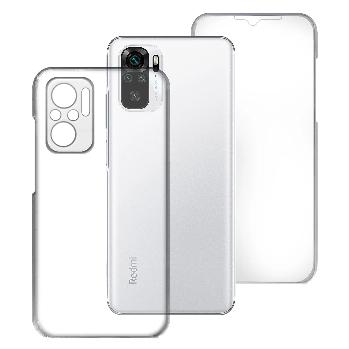 Funda Doble Xiaomi Redmi Note 10-5G Silicona Transparente Delantera y  Trasera