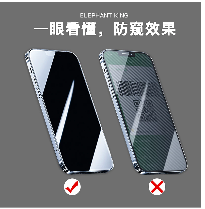 Cristal templado Privacidad Anti Espía iPhone 13 Pro Max Color Negro