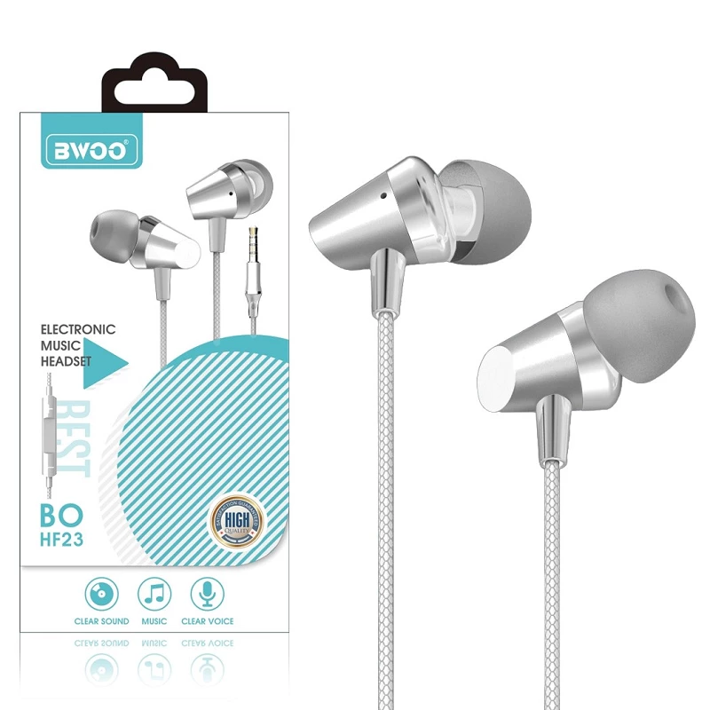 Auricular Cascos Efecto Cuerda Con Micrófono BWOO HF-23 Blanco PACK 5UNDS