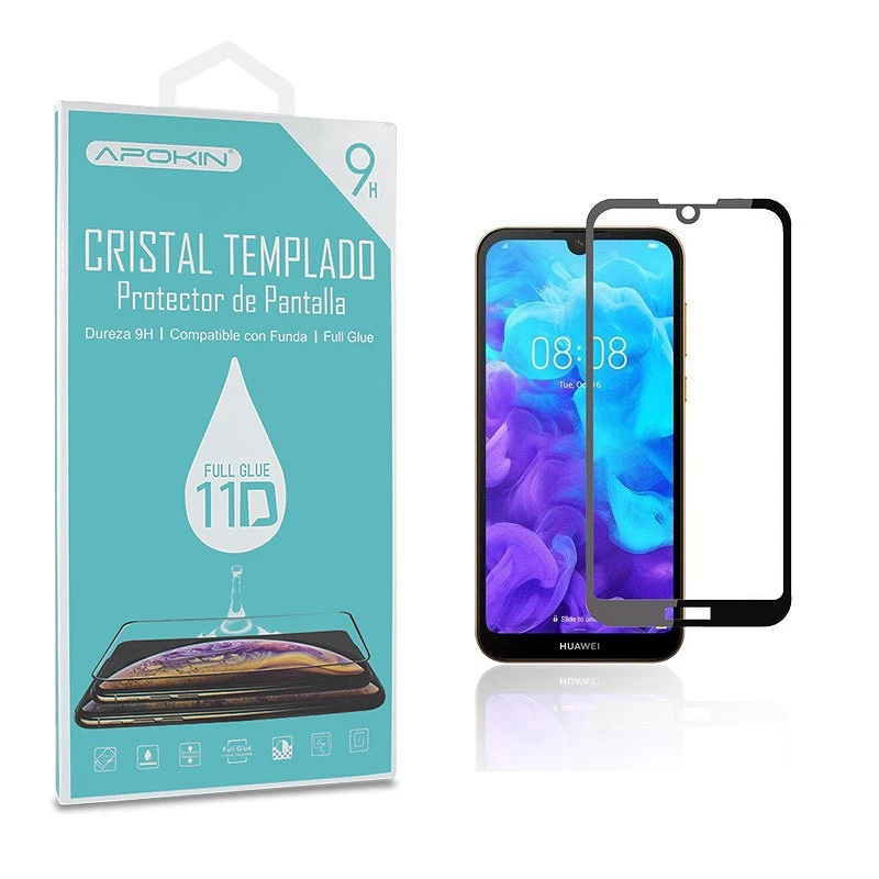 Full Glue Tempered Crystal 11D Premium Huawei Y5 2019 Curve Black Screen Protector