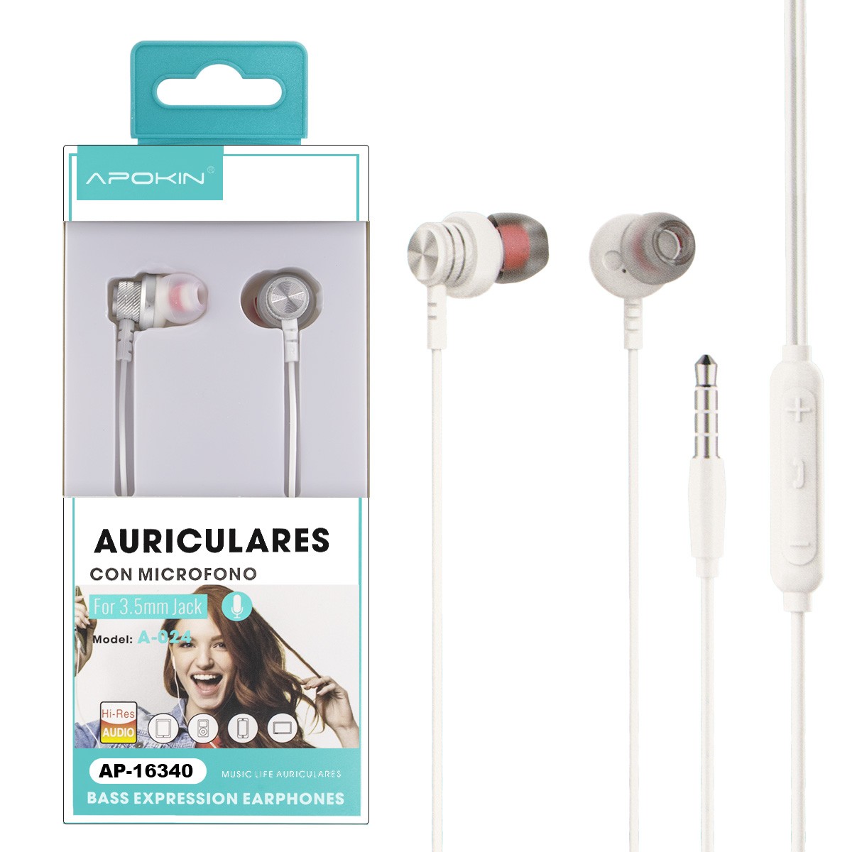 Compre Auricular Con Cable Metálico Con Micrófono Para Auriculares