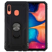 Funda Aluminio Antigolpe Samsung Galaxy A20E con Imán y Soporte de Anilla 360º