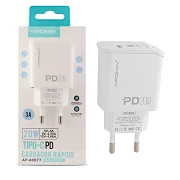 (Pack 10) Chargeur rapide PD 20w 3.0A sans câble APOKIN - Blanc