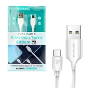 (Pack 12) Cable de Datos y Carga Rápida 3.0A APOKIN USB 2.4 a Tipo C 2Metros - Blanco